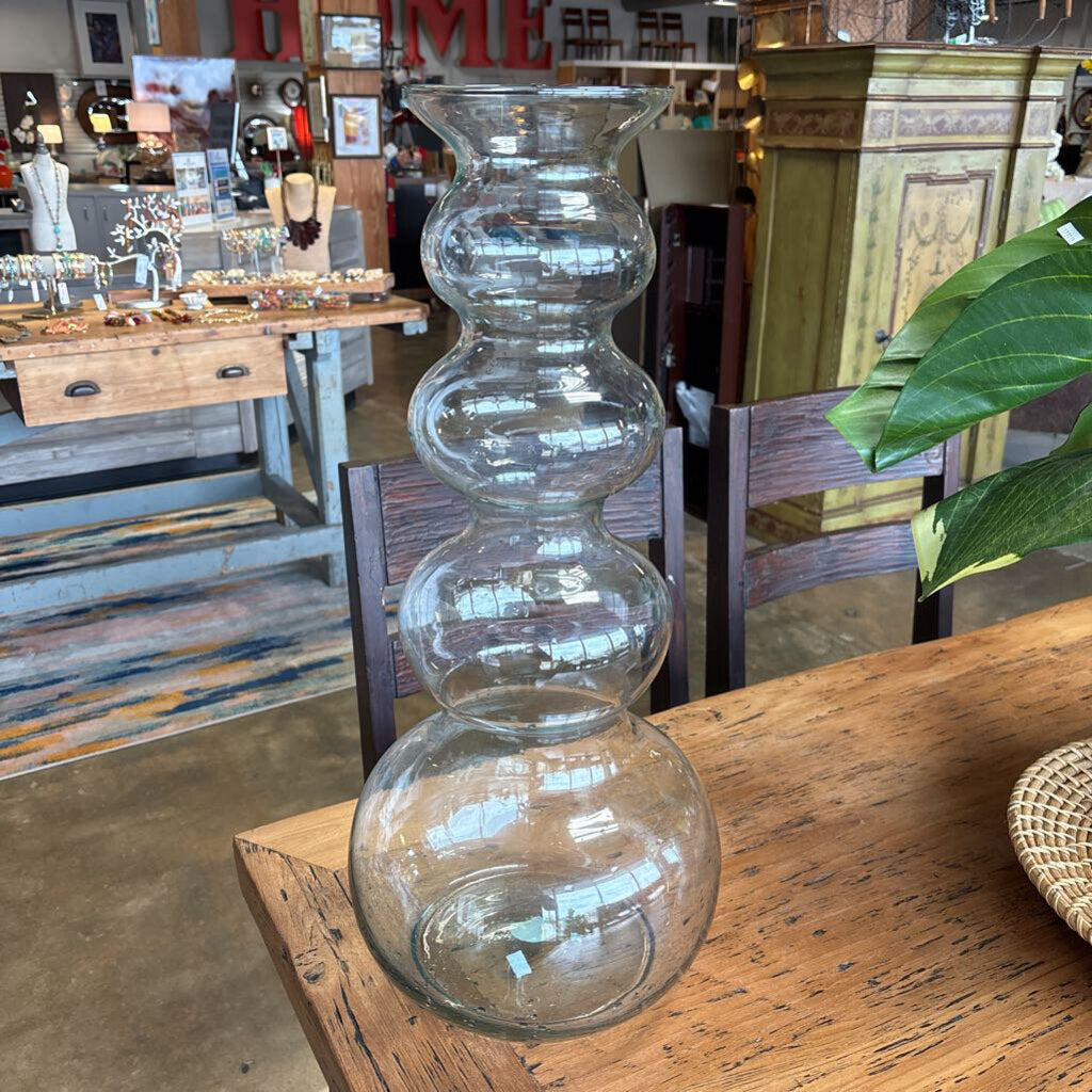 Glass Stacked Bubble Vase 23"H