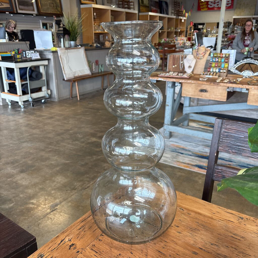 Glass Stacked Bubble Vase 23"H