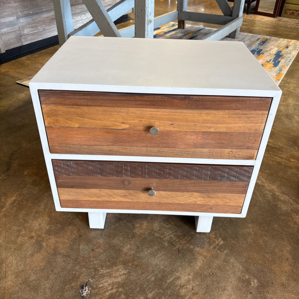 Two Drawer Nightstand 25.25 X 17.75 X 22.25