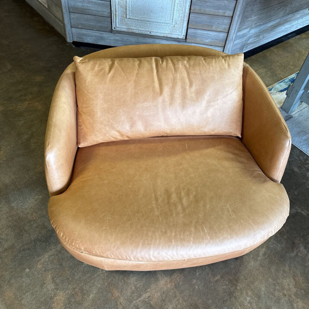 Leather Swivel Lounge Chair