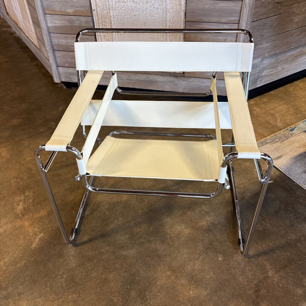 Leather & Tubular MCM Saddle Chair