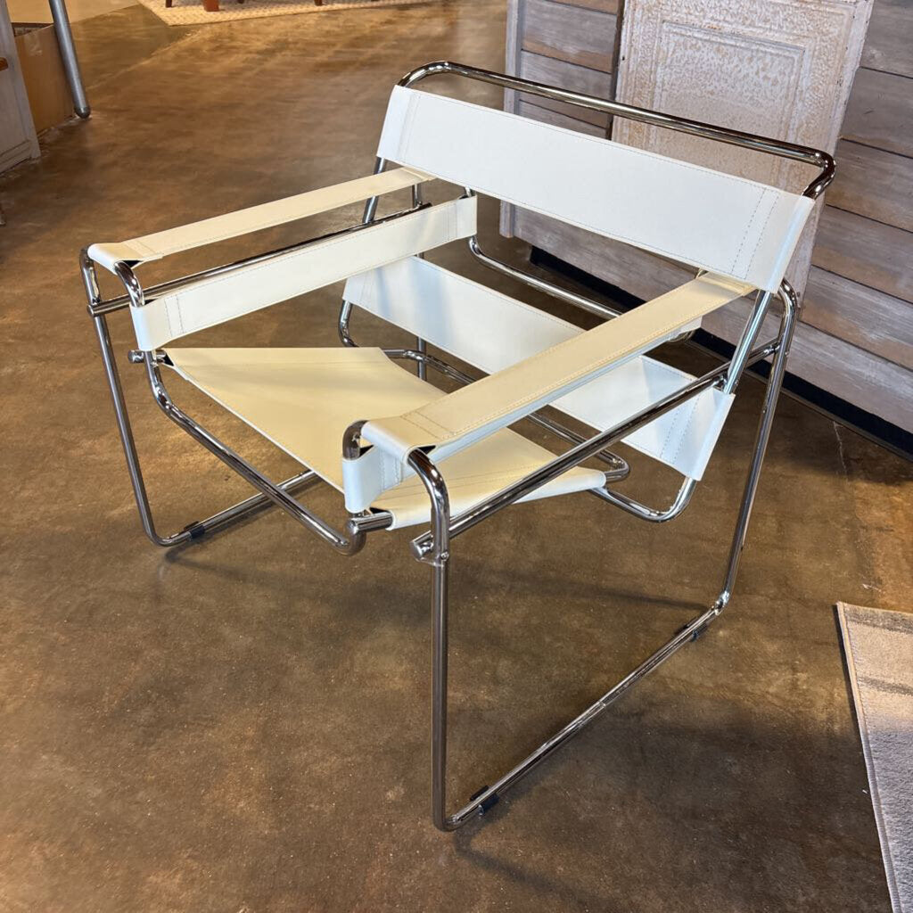 Leather & Tubular MCM Saddle Chair