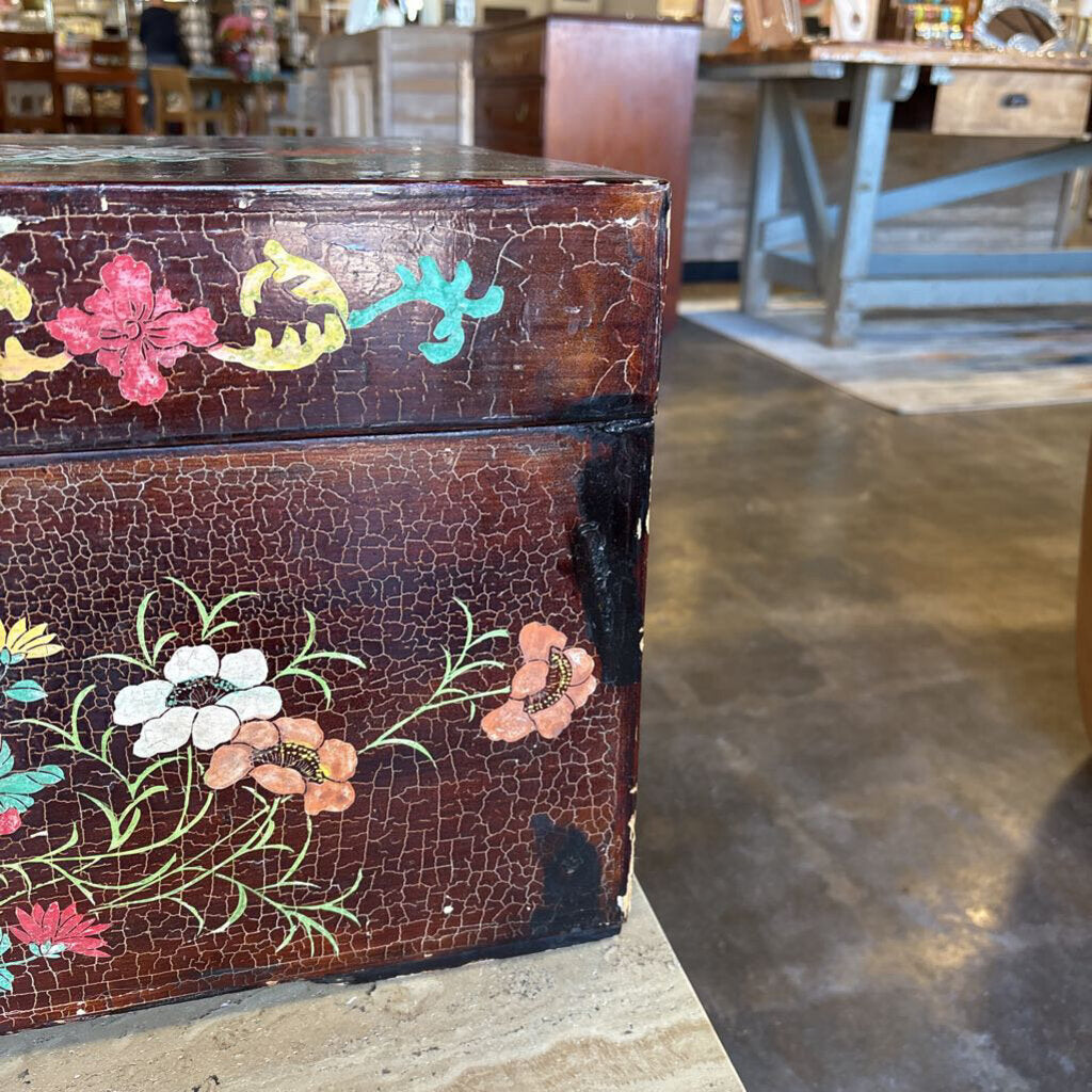 Hand Painted Lacquered Chinese Trunk