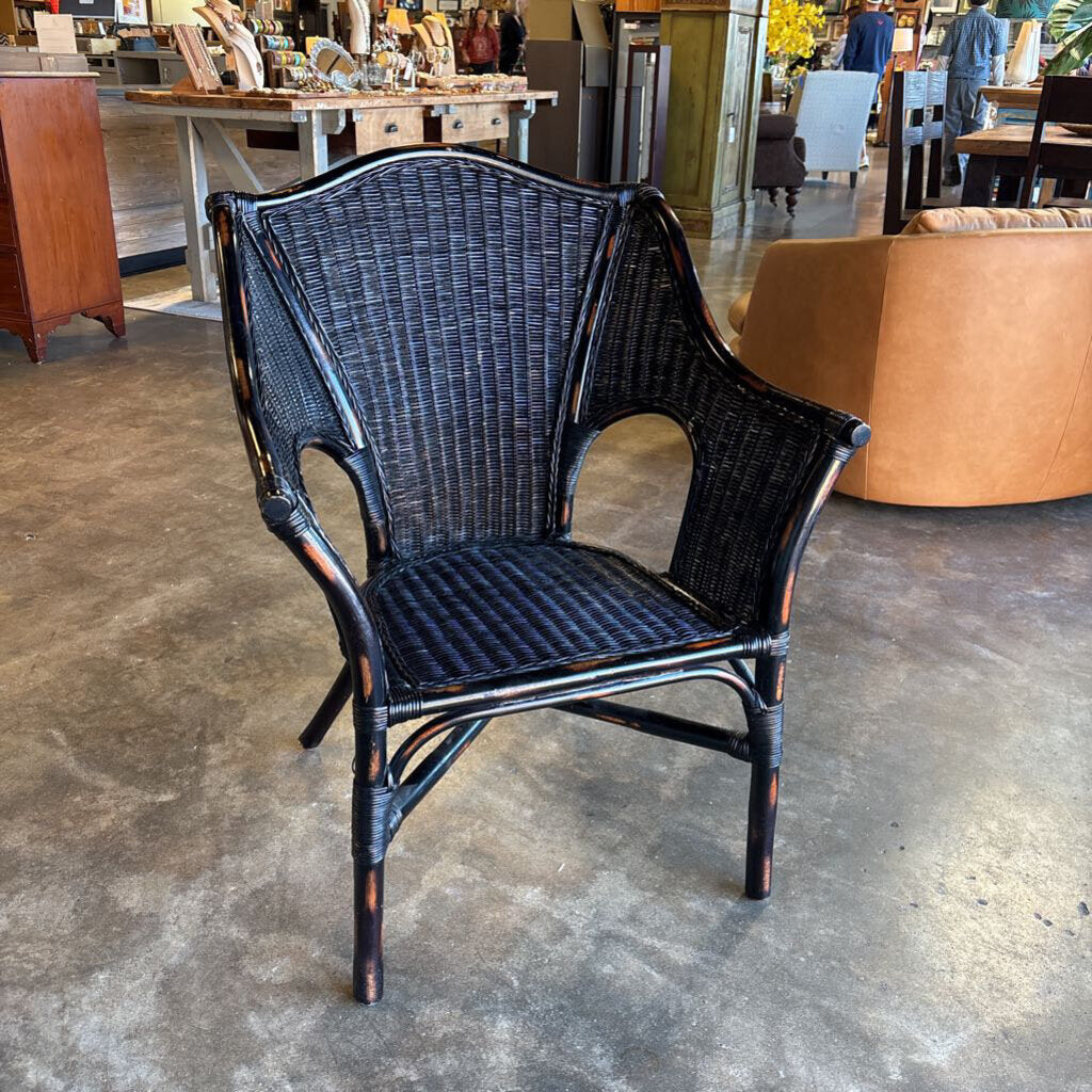 Black Rattan Arm Chair