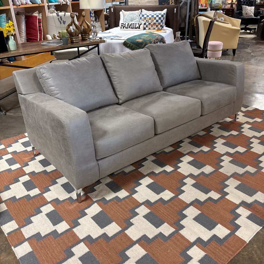 Gray 3 Cushion Textured Sofa