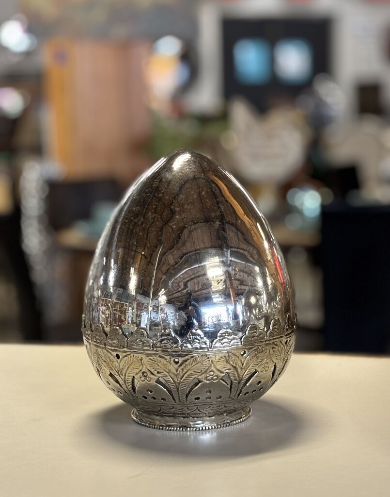 Mercury Glass Luminary Large Egg