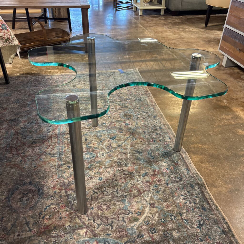 Glass Top Puzzle Piece Coffee Table