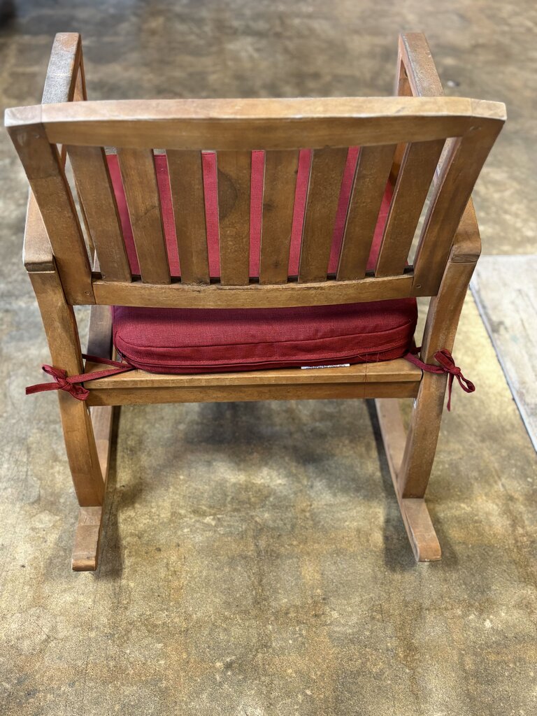 Outdoor Wood Rocker with Cushion