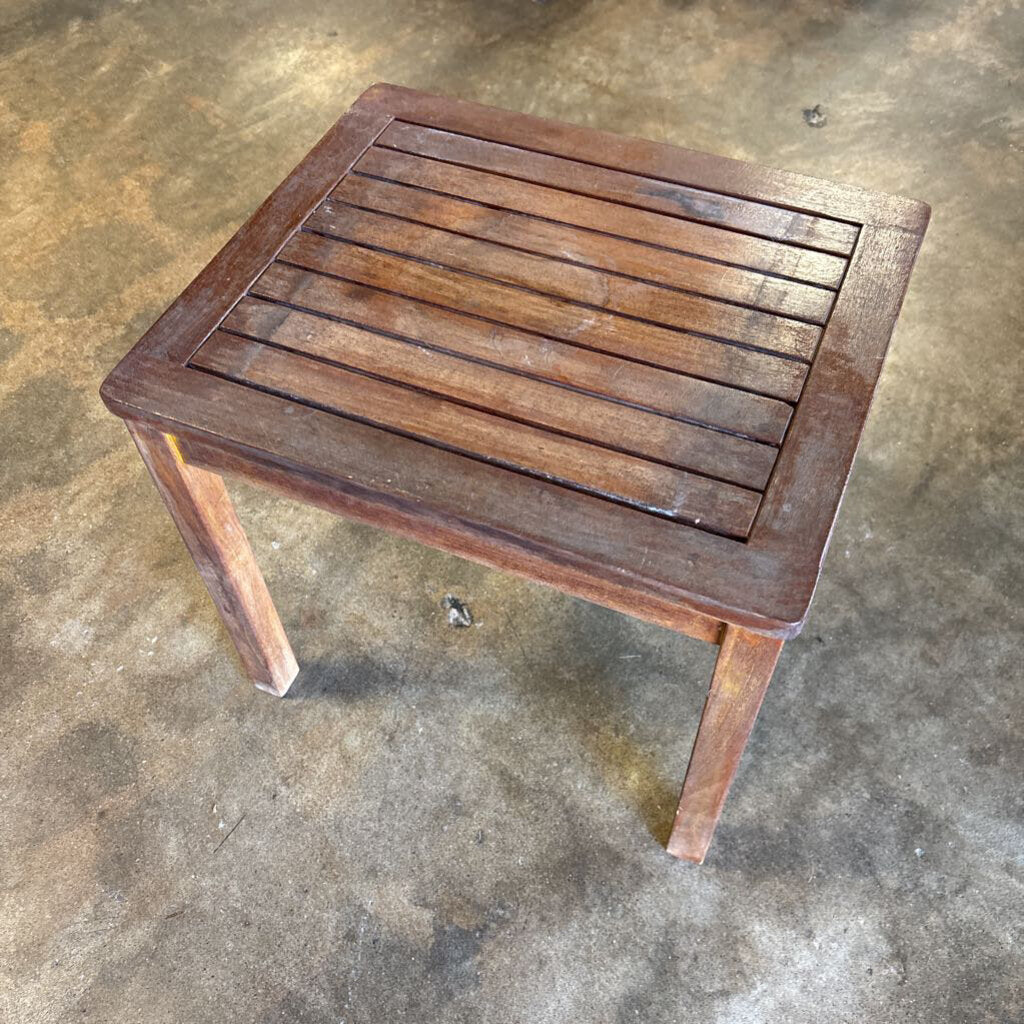 Teak Outdoor Side Table 19 X 16 X 17