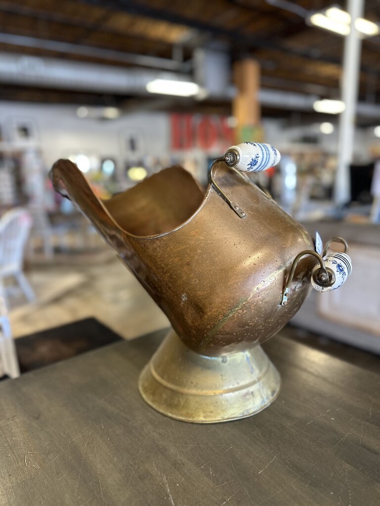 Copper Coal Scuttle with Handles