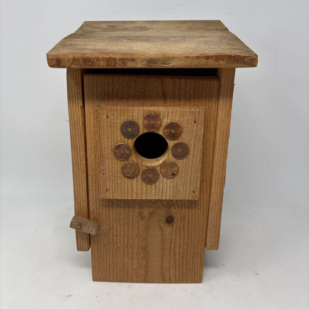 Wooden Cedar Penny Birdhouse