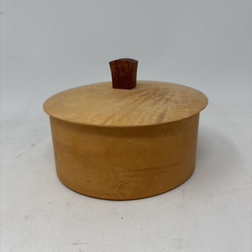 Round Wooden Lidded Box