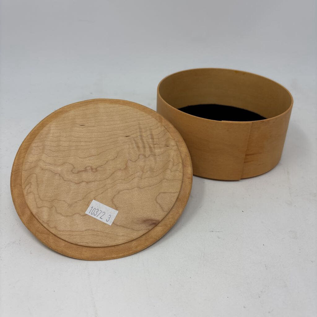 Round Wooden Lidded Box