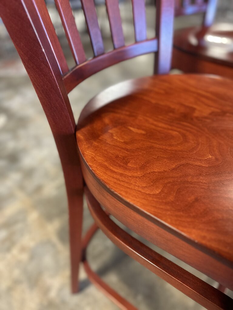 Set 2 Natural Red Solid Wood Stools