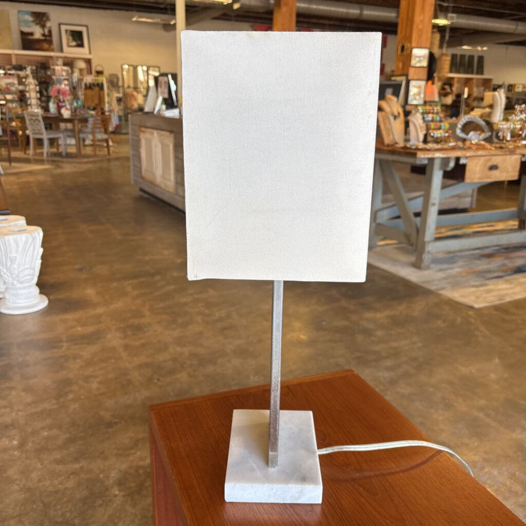 Nickel & Marble Lamp 22"