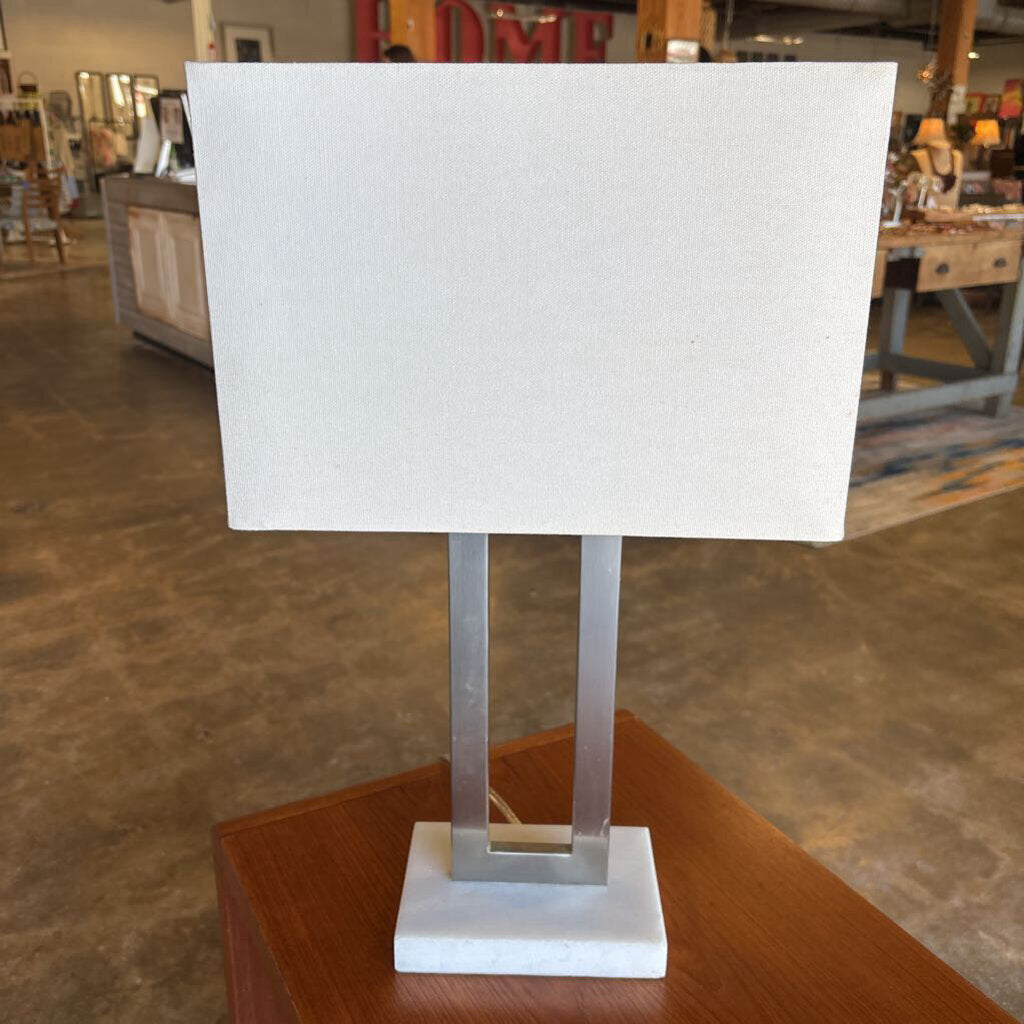 Nickel & Marble Lamp 22"