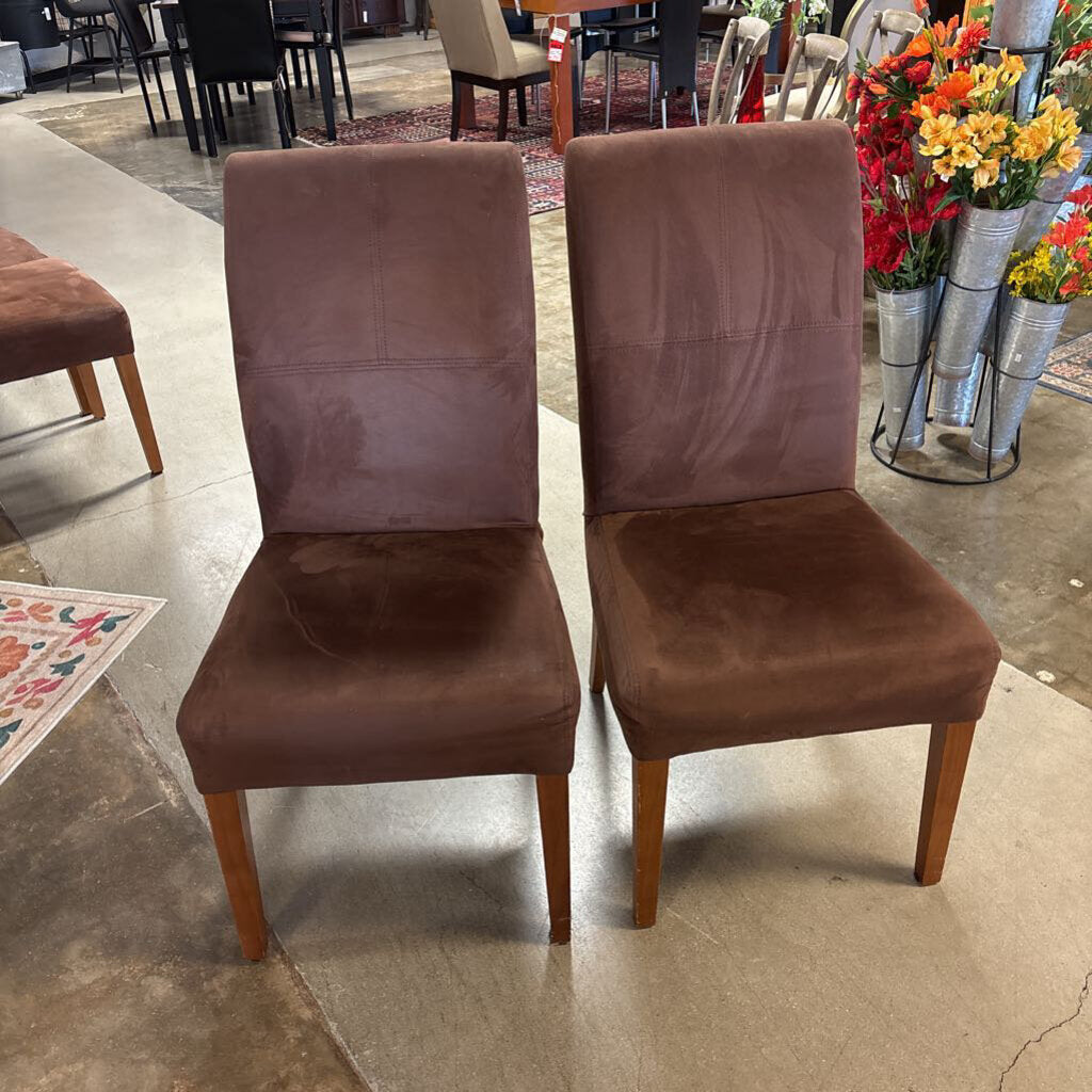 Set 2 Micro Fleece Parsons Dining Chairs
