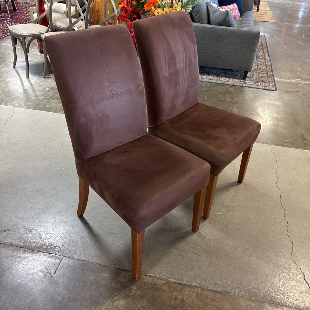 Set 2 Micro Fleece Parsons Dining Chairs