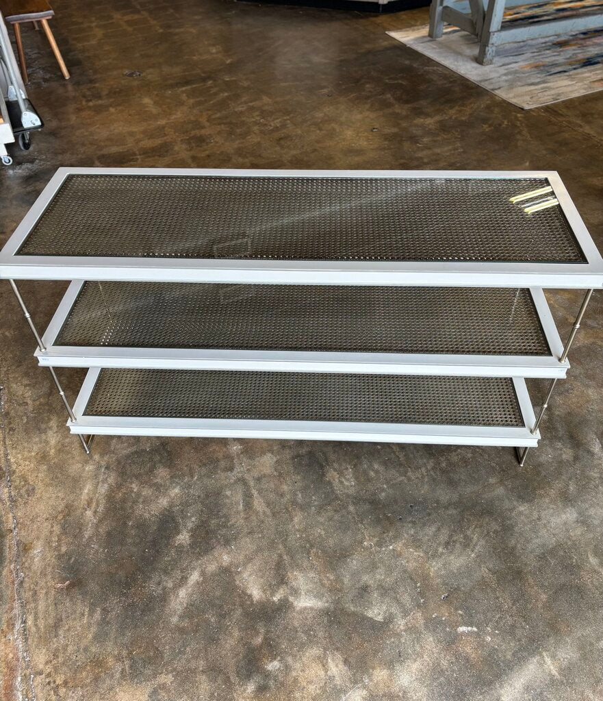 Wicker/Glass 3 Tiered Metal Console 54 X 18 X 29