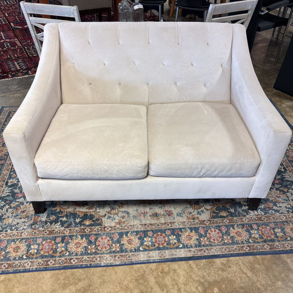 Ivory Soft-Tufted Loveseat