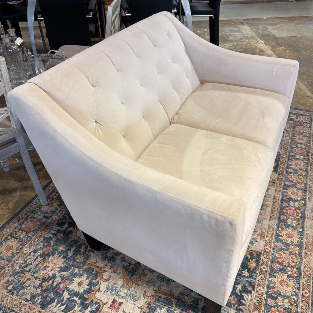 Ivory Soft-Tufted Loveseat