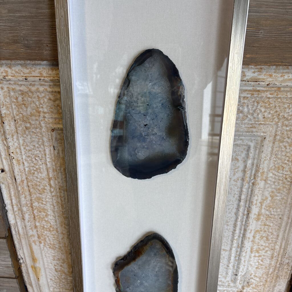 Framed 3 Agate 9.75 X 39.5