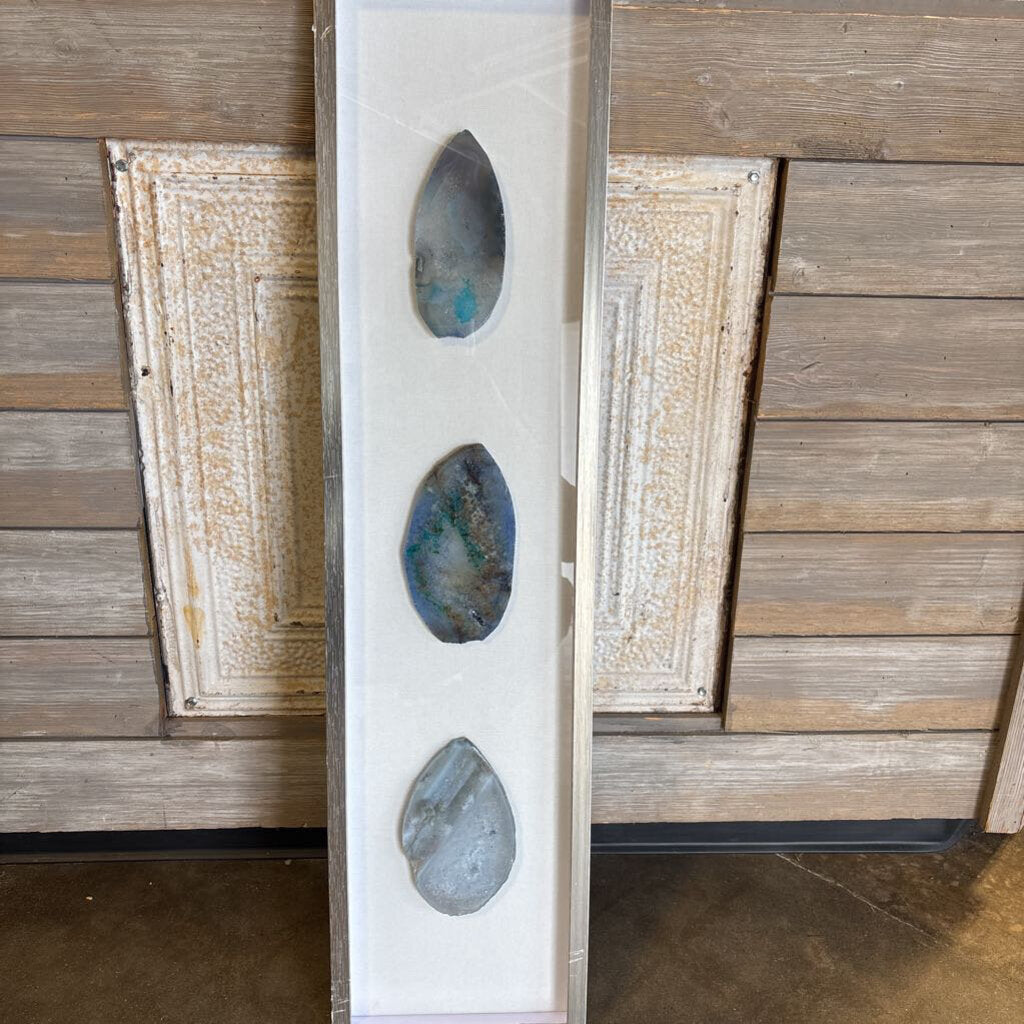 Framed 3 Agate 9.75 X 39.5