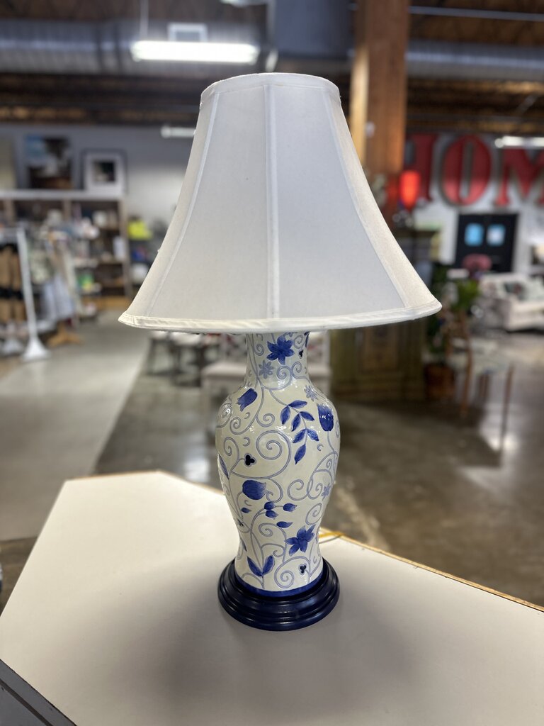 Blue & White Lamp & Shade