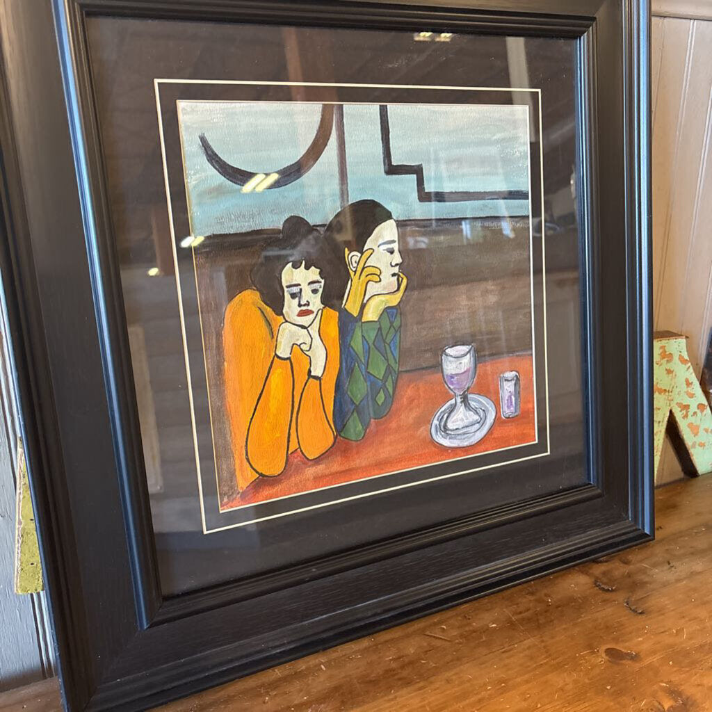 Framed Original Gauche Harlequin