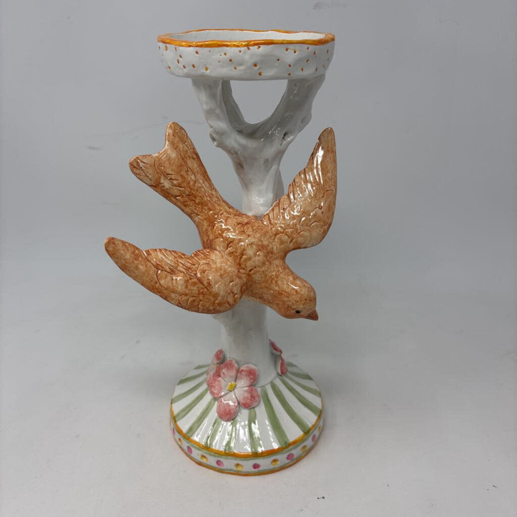 Bird/Tree Pillar Candle Holder