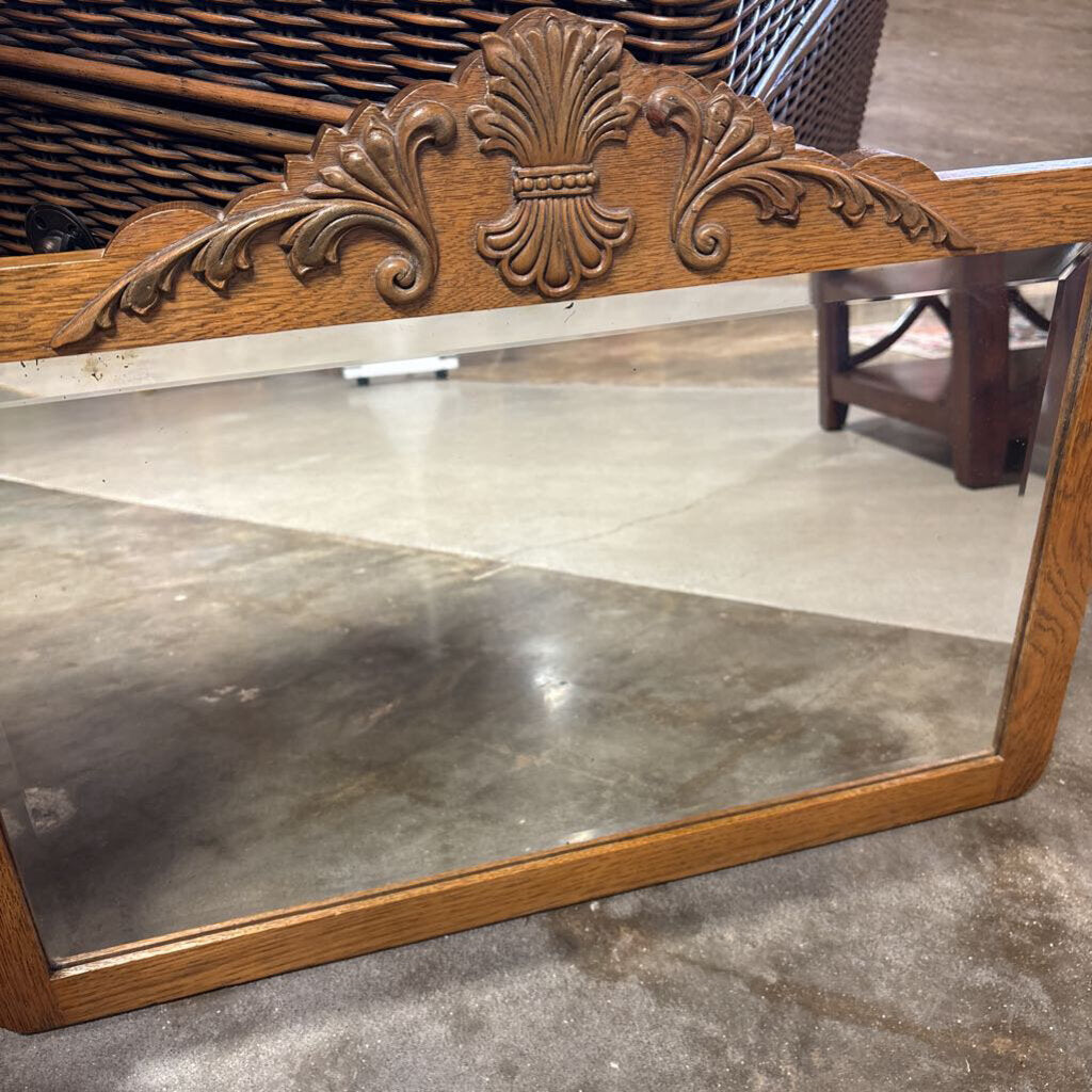 Vintage 1892 Oak Framed Mirror 26.5 X 20