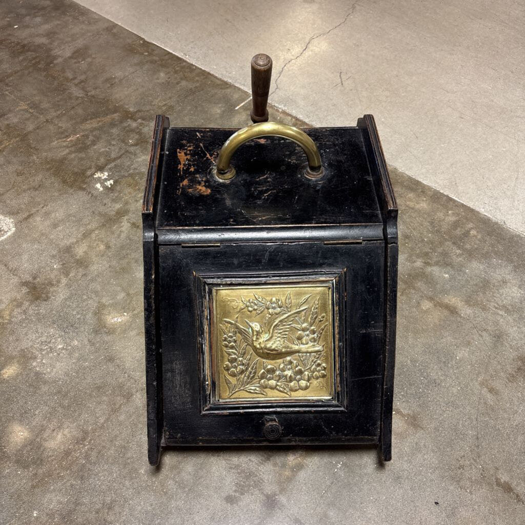 Vintage Coal Scuttle Box with Shovel