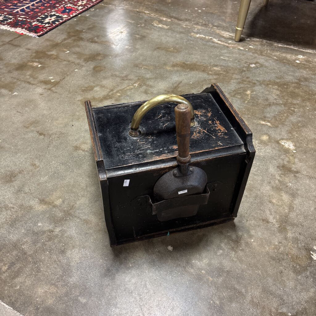 Vintage Coal Scuttle Box with Shovel
