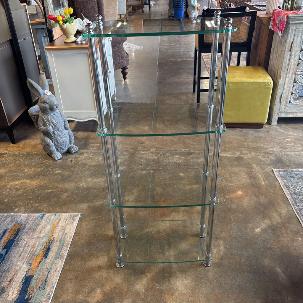 4 Shelf Glass & Chrome