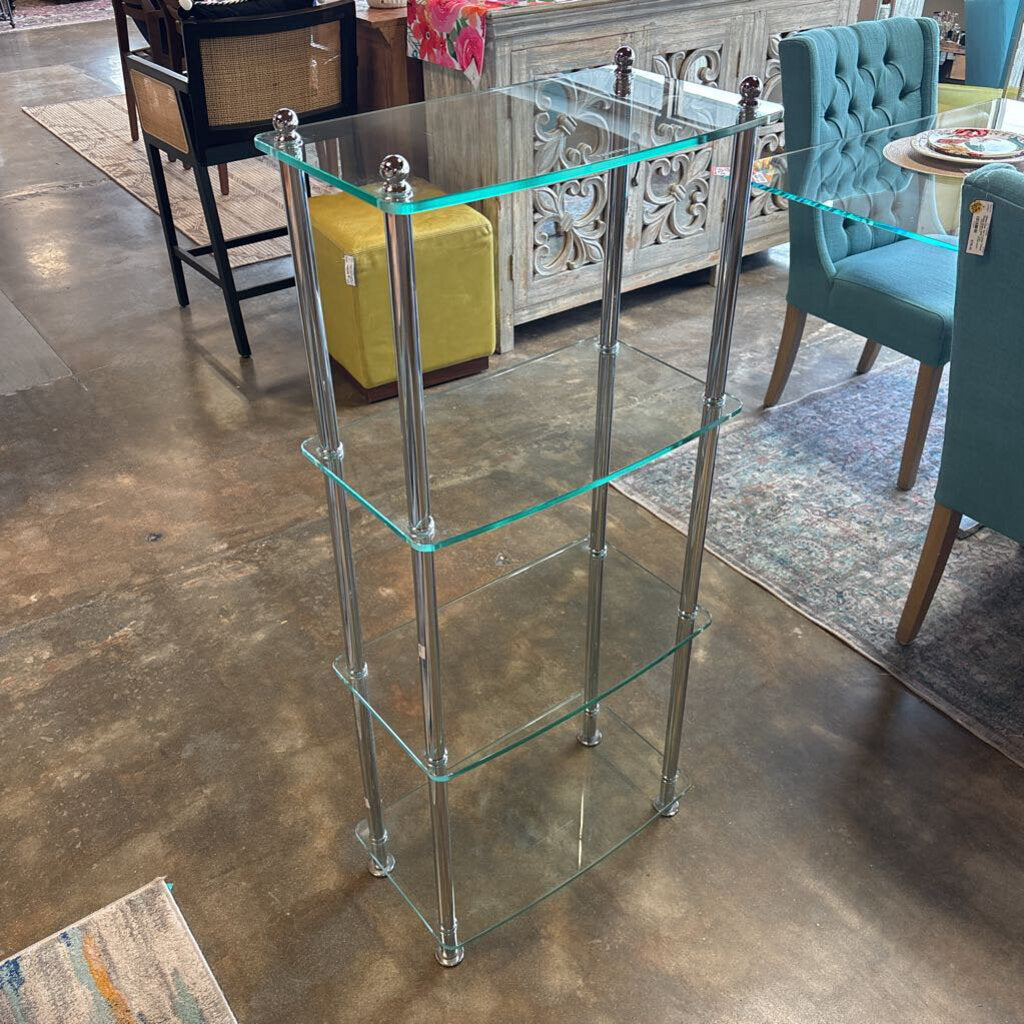 4 Shelf Glass & Chrome