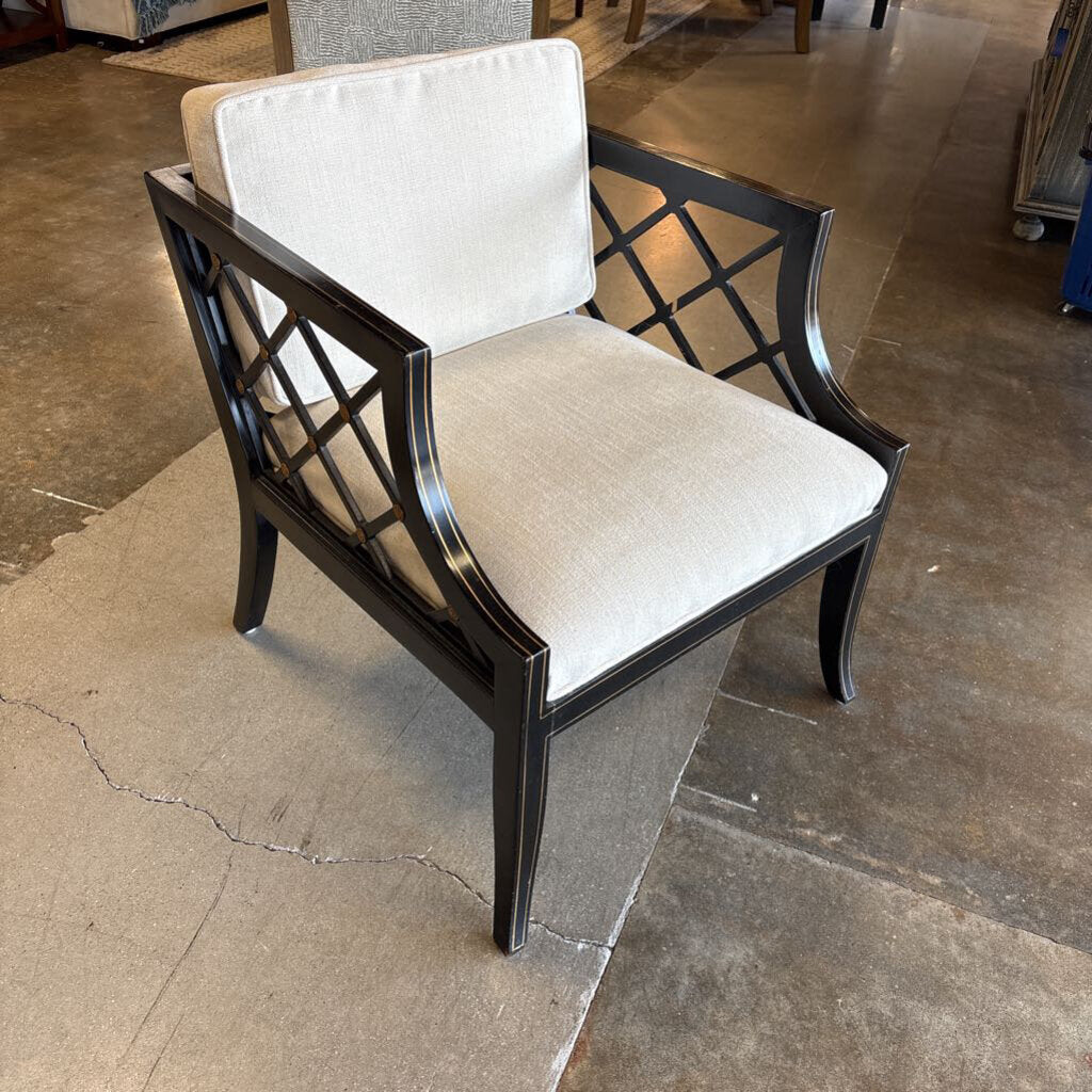 Grosfeld Black Wood Chair & Cushions