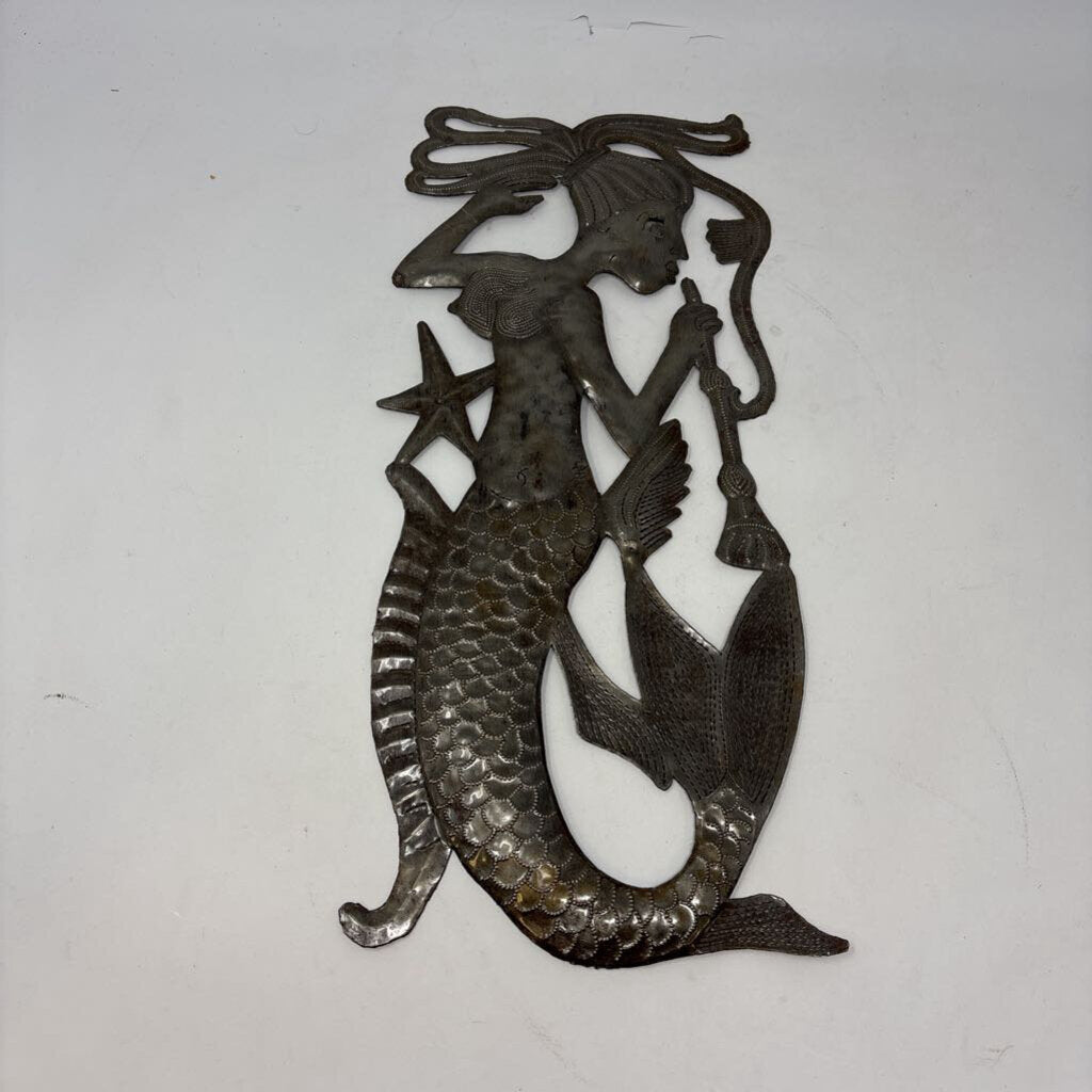 Metal Mermaid Wall Sculpture