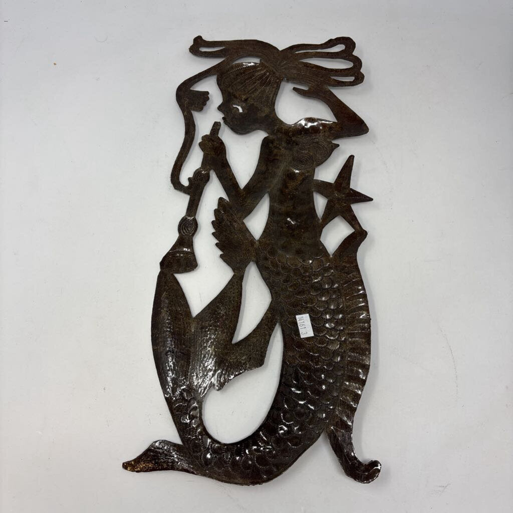Metal Mermaid Wall Sculpture