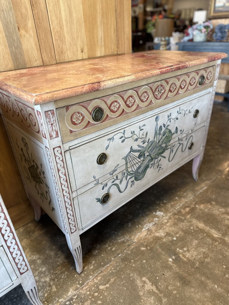 Painted 3 Drawer Cabinet 45.5 X 21 X 35