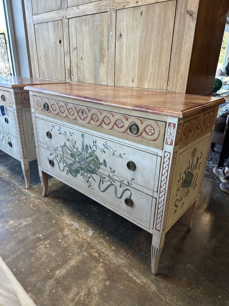 Painted 3 Drawer Cabinet 45.5 X 21 X 35