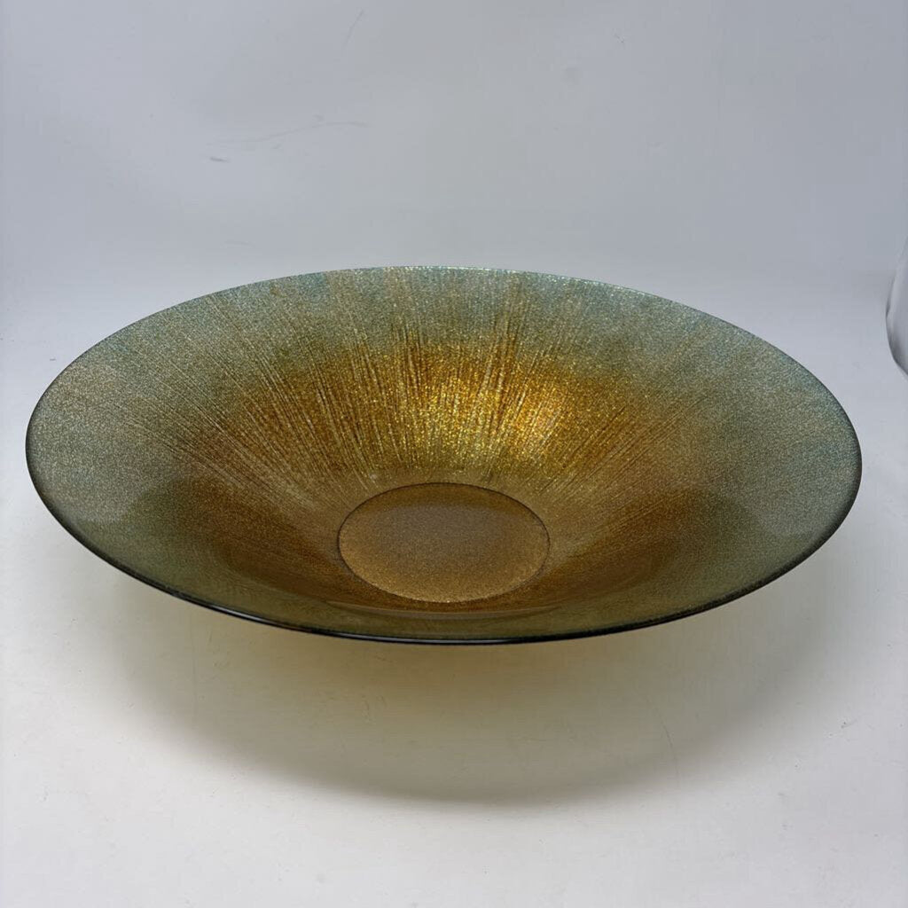 Vintage Iridescent Glitter Art Glass Bowl