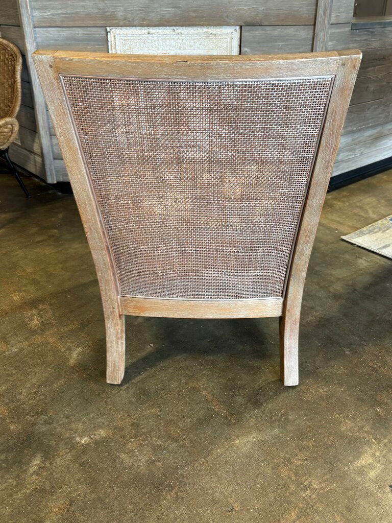 Crate & Barrel Wood Caned Accent Chair