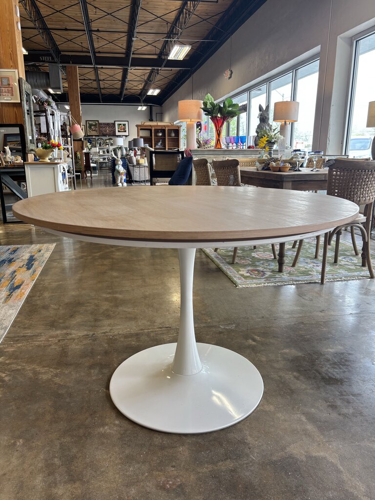 Round Wood Top/Metal Base Table 46"R