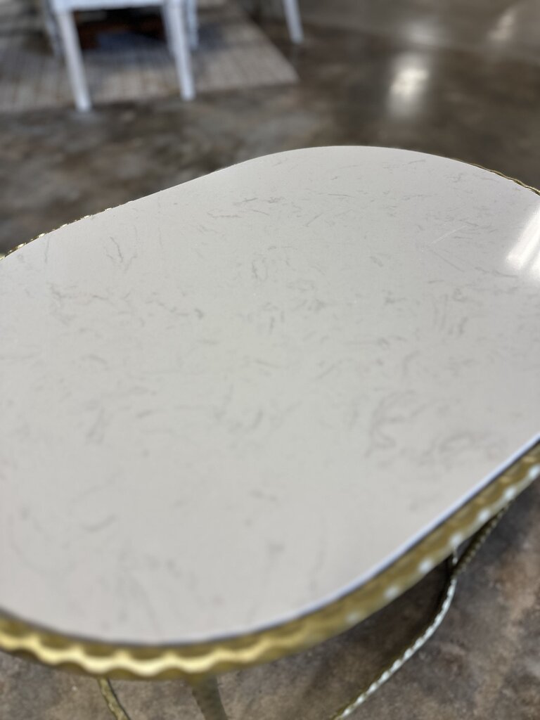 Oval Large marble Gold Twist