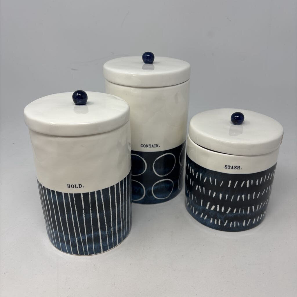 Vintage Magenta Canister Set 3 PC