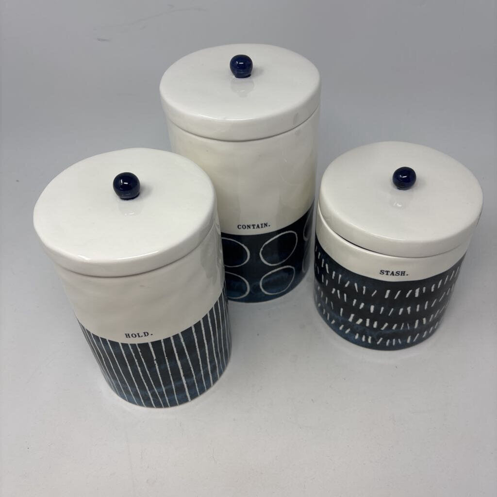 Vintage Magenta Canister Set 3 PC