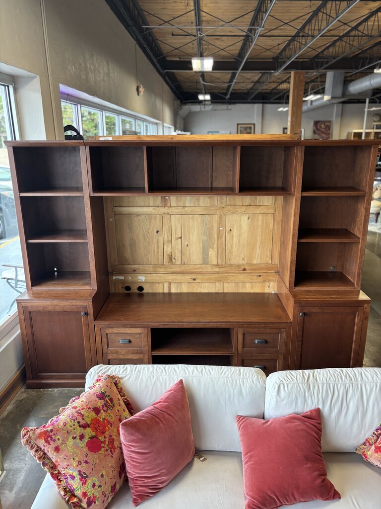 Handmade Solid Wood Media & Bookcase