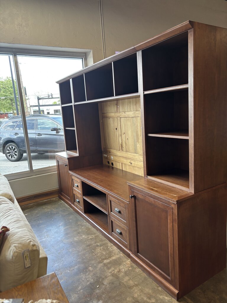 Handmade Solid Wood Media & Bookcase