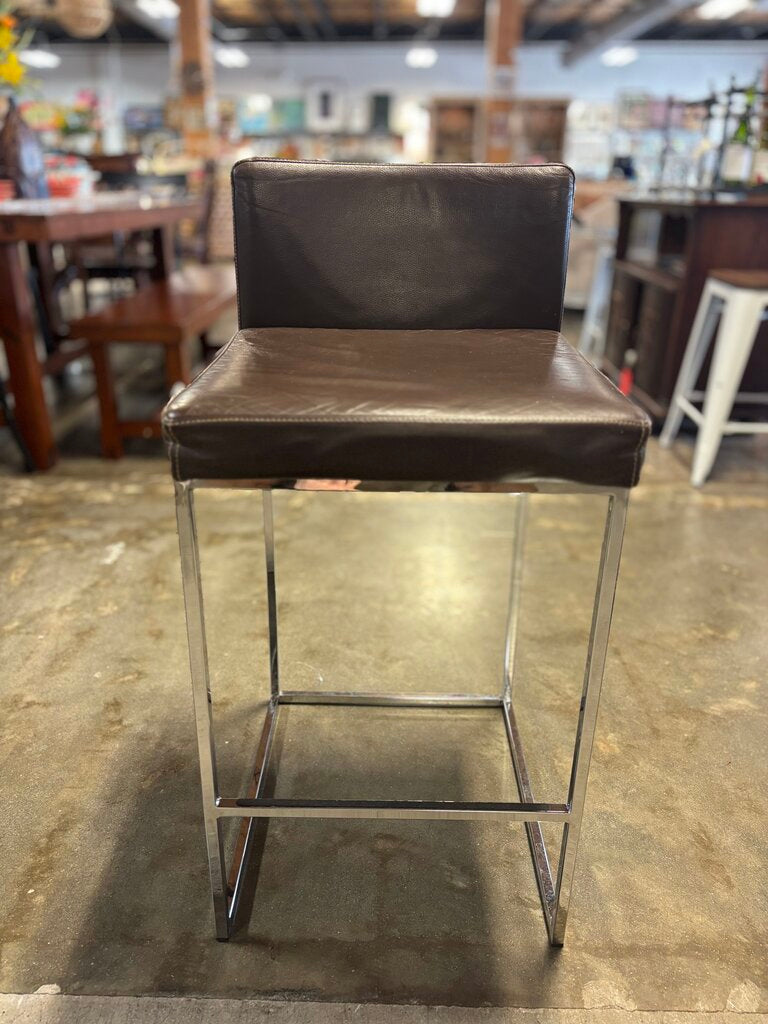 Counter Stool Leather & Metal
