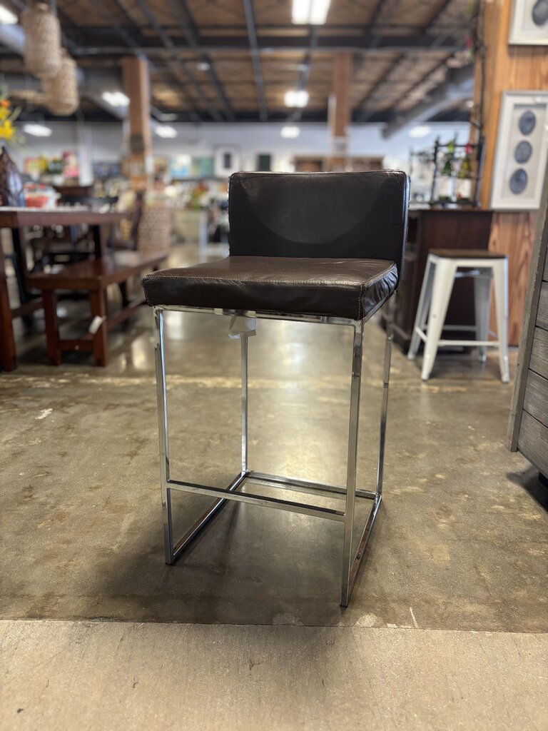 Counter Stool Leather & Metal